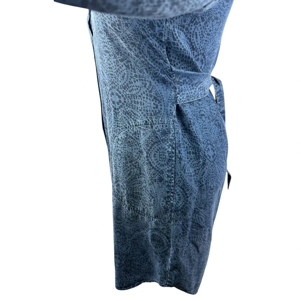 Cloth & Stone x Anthropologie Chambray Printed Button Belted Shirt Dress Small - Picture 9 of 16